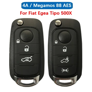 Истинска печатна платка 3/4 бутона Fiat Egea Tipo 500X Дистанционно Автомобилен Ключ 433 Mhz 4A Или Megamos 88 AES Чип С Логото на Острието SIP22 71777231