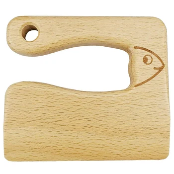 Дървен детски Кухненски Нож, Детски защитен Отварачка във формата на Риба, Детски кухненски Инструменти