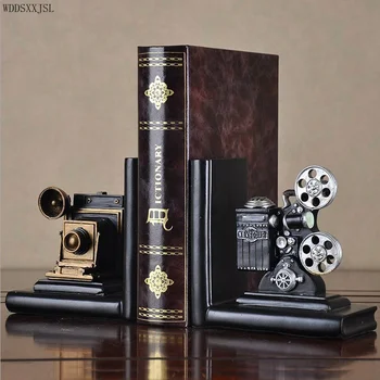 WDDSXXJSL Европейската ретро креативна камера моделиране на поставка за книги, бижута от смола начална дневна кабинет поставка за книги от смола украса
