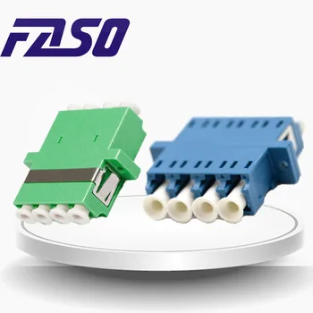 FASO 50шт LC APC / UPC Оптичен Четириядрен Адаптер Fiber Connector