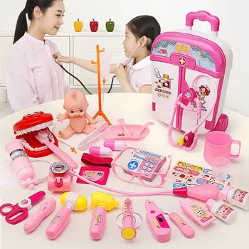 2023 Момичета Ролеви Игри, Д-р Играта медицинска Сестра Инструменти Медицина Моделиране на Зъболекар Лекува Зъбите Ролеви Игри, Играчки за Деца, Детски Деца