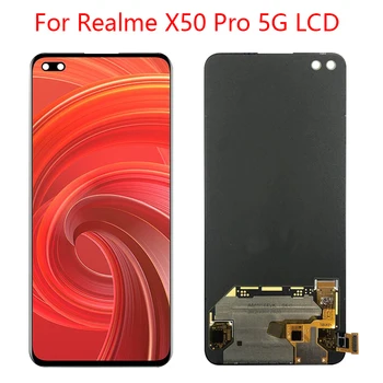 За Oppo Realme X50 Pro 5G LCD екран е чувствителен на Допир Дигитайзер възли За Realme X50 Pro LCD RMX2075, RMX2071, RMX2076 LCD дисплей
